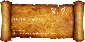 Mauts Ingrid névjegykártya